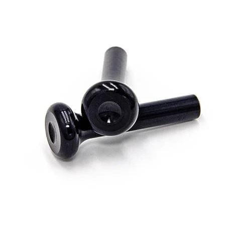 1968 - 1972 USA Made Black Anodized Finish Billet Aluminum Door Lock Knobs, Pair, Angle 2