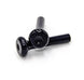 1968 - 1972 USA Made Black Anodized Finish Billet Aluminum Door Lock Knobs, Pair, Angle 2