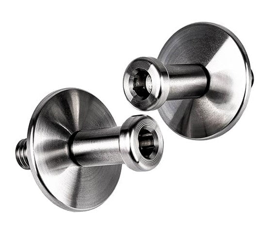 1967 - 1981 Custom STAINLESS STEEL Door Jamb Striker Bolts with a Natural Machined Finish, Pair