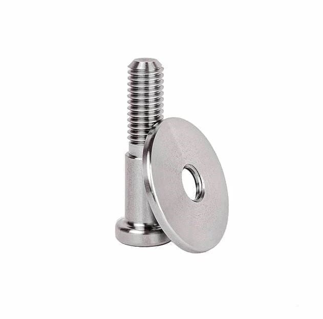 1967 - 1981 Custom STAINLESS STEEL Door Jamb Striker Bolts with a Natural Machined Finish, Pair, Angle 2