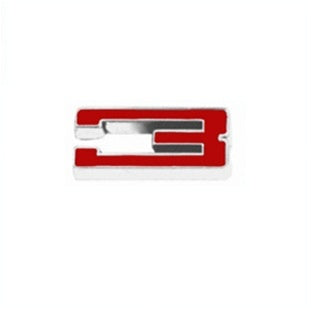 Custom Emblem, Individual Number # 3, Red and Chrome