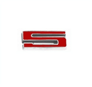 Custom Emblem, Individual Number # 5, Red and Chrome