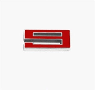 Custom Emblem, Individual Number # 9, Red and Chrome