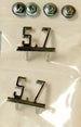 Custom 1965 - 1967 Chevelle or Nova 5.7 LS Engine Size Fender Emblems, Set, Angle 2