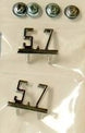 Custom 1965 - 1967 Chevelle or Nova 5.7 LS Engine Size Fender Emblems, Set, Angle 2