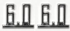 Custom 1965 - 1967 Chevelle or Nova 6.0 LS Engine Size Fender Emblems, Set