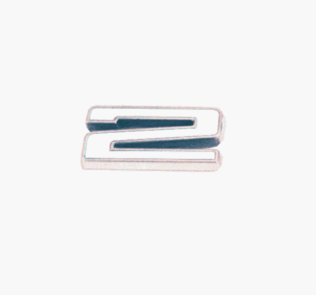 Custom emblem, Individual Number # 2, White and Chrome