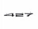 Custom Emblems, "427" Engine Size, Red, Pair, Angle 2