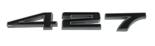 Custom Emblems, "427" Engine Size, Red, Pair, Angle 4