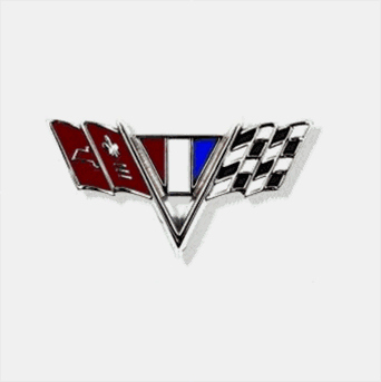 1964 - 1967 Chevelle Front Fender V Flag Emblem, Each