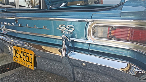 1966 Chevelle SS 396 Tail Panel Emblem, Angle 2