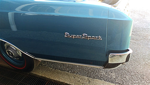 1966 Chevelle Super Sport Rear Quarter Emblems, Angle 2