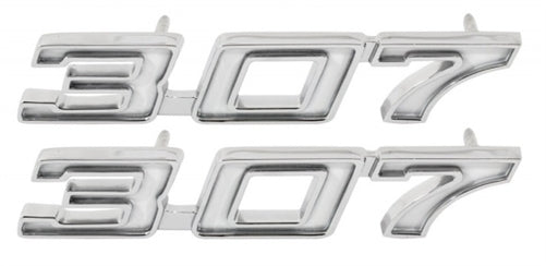 1970 Chevelle 307 Front Fender Emblems, Pair, USA MADE