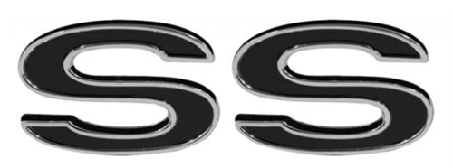 1969 - 1972 Chevelle Black SS Fender Emblem Super Sport, Pair
