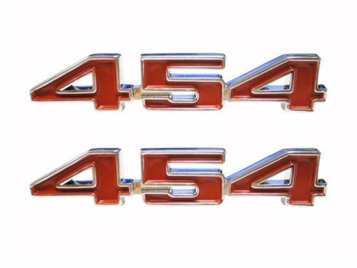 1970 - 1972 Chevelle Front Fender Emblems, 454, Economy Version, Pair