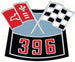 Air Cleaner Cross Flag Emblem, Die-Cast 396, Angle 2