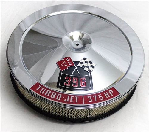 Air Cleaner Cross Flag Emblem, Die-Cast 396, Angle 3