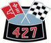 Air Cleaner Cross Flag Emblem, Die-Cast 427