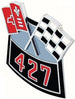 Air Cleaner Cross Flag Emblem, Die-Cast 427, Angle 2