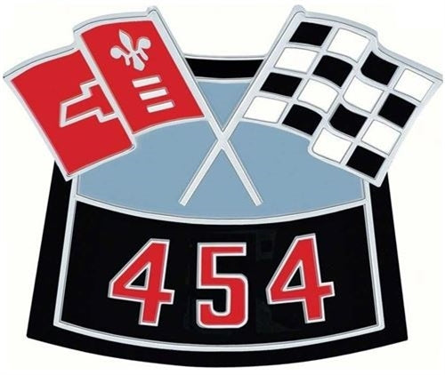 Air Cleaner Cross Flag Emblem, Die-Cast 454