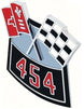Air Cleaner Cross Flag Emblem, Die-Cast 454, Angle 2