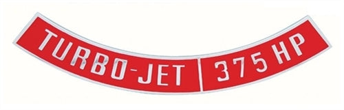 Air Cleaner Turbo-Jet Emblem, Die-Cast 375 HP, Angle 2