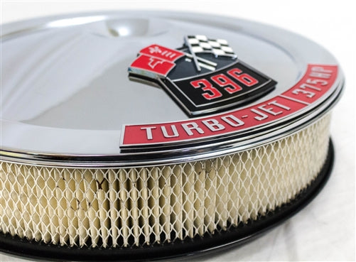 Air Cleaner Turbo-Jet Emblem, Die-Cast 375 HP, Angle 4