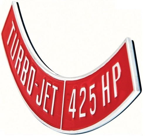 Air Cleaner Turbo-Jet Emblem, Die-Cast 425 HP, Angle 2