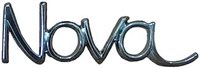 a 1968 Chevy II Nova Quarter Panel or 1969 - 1972 Nova Fender Script Emblem, Angle 2