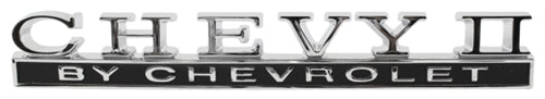 1968 Nova Trunk Deck Lid Emblem "Chevy II By Chevrolet", USA Made