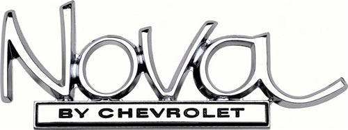 1969 - 1972 Nova Trunk Deck Lid Emblem " By Chevrolet "