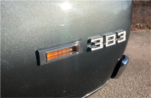 1970 - 1974 Nova Custom 383 Fender Emblem In White, Angle 2