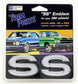 Custom SS Emblem, Super Sport with RED, WHITE, and BLACK Inserts, Peel and Stick