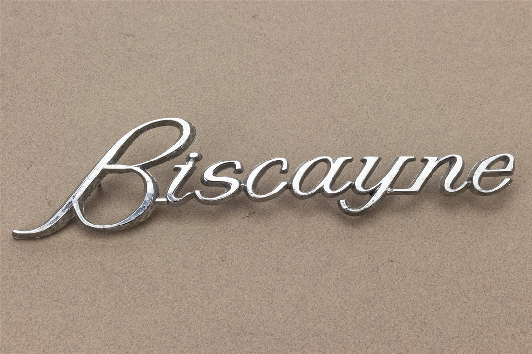 a 1967 Chevrolet Biscayne Rear Quarter Panel Emblem, Original NOS