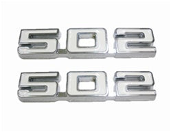 502 Custom Front Fender Emblems, White Inner, Pair