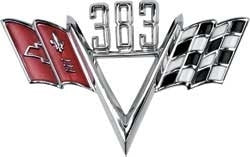 Custom 383 Crossed V Flag Emblem, Each