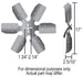 1966 - 1972 Chevelle & Nova Custom Heavy Duty Engine Cooling 17" Fan Blade, Angle 2