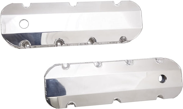 New Big Block Chevy Fabricated Aluminum Valve Cover Set with Polished Finish, Angle 2
