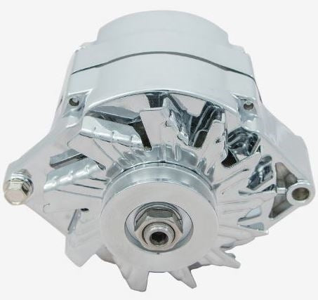New Big Block Chevy V-Belt Front Drive System with Power Steering, Polished Billet Aluminum, Angle 3