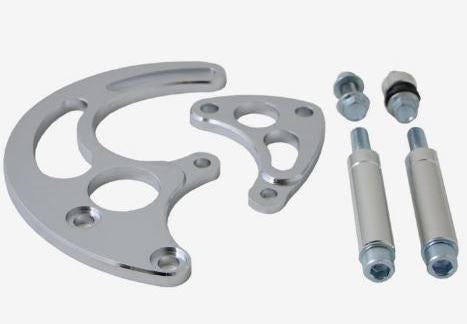 New Big Block Chevy V-Belt Front Drive System with Power Steering, Polished Billet Aluminum, Angle 5