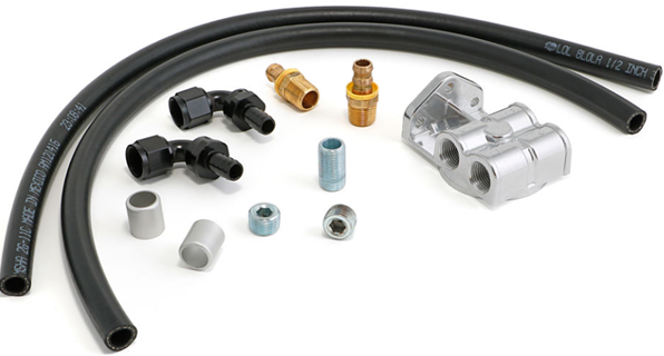 1968 - 1972 Nova LS Swap Aluminum Single Horizontal Oil Filter Relocation Kit