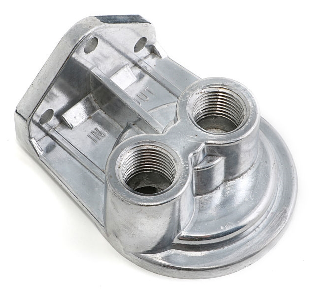 1968 - 1972 Nova LS Swap Aluminum Single Vertical Oil Filter Relocation Kit, Angle 2