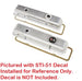 Small Block Ribbed Polished Aluminum Valve Cover Set, Z/28 or LT1 OE Style, Angle 3