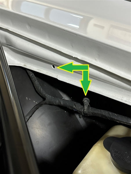 1966 - 1972 Self Locking Wire Harness and Washer Hose Hold Down Push In Tie Straps, Pair, Angle 2