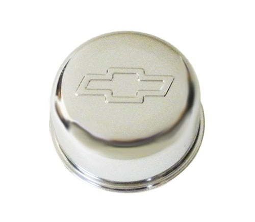 Valve Cover Breather Cap, Chrome "Bowtie", Push In