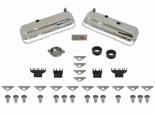 1966 - 1972 Chevelle Big Block Chrome Valve Covers Set, Seven Piece Kit