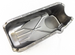 Chevelle and Nova Oil Pan, Small Block, OE Style Raw Steel, Angle 3