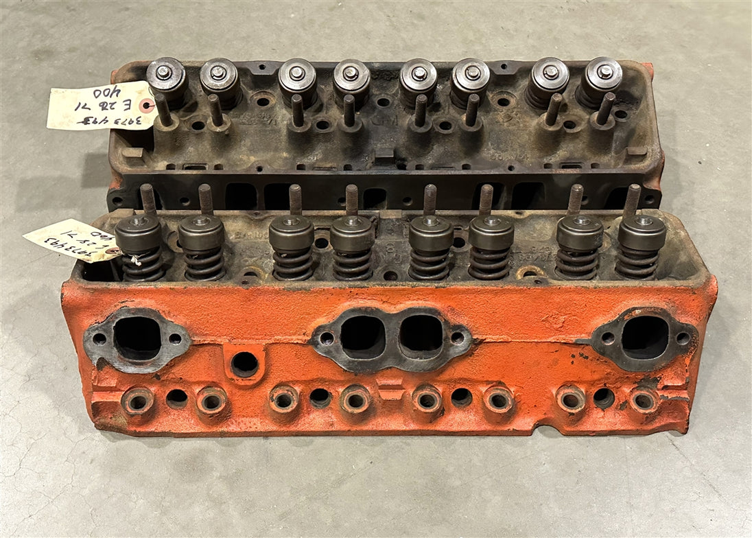 1971 Chevy 400 Heads, Matched Set, Original GM Used 3973493 Pair, Angle 4