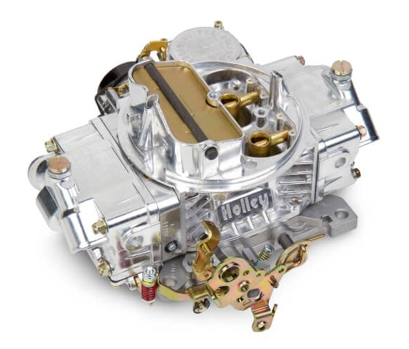 Polished Aluminum Holley Carburetor, Square Bore Design with Electric Choke and Vacuum Secondaries, 600 CFM, Model 4160