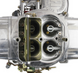 Polished Aluminum Holley Carburetor, Square Bore Design with Electric Choke and Vacuum Secondaries, 600 CFM, Model, Angle 2